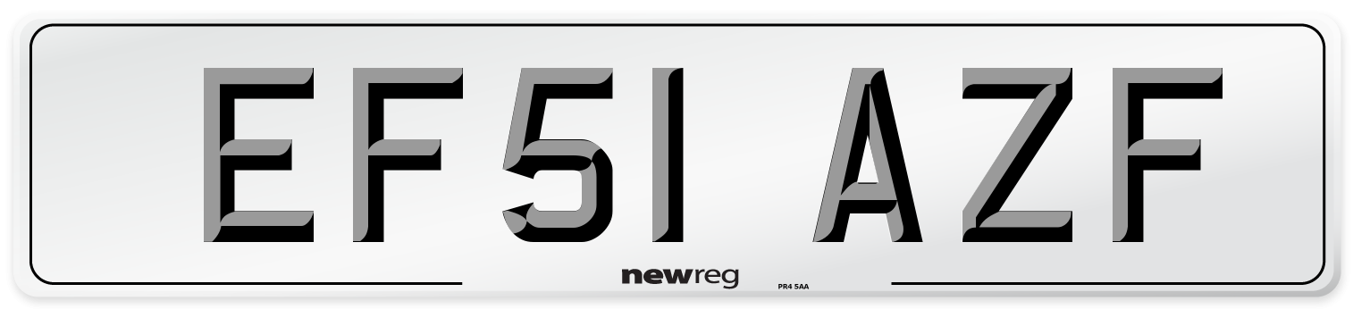 EF51 AZF Number Plate from New Reg